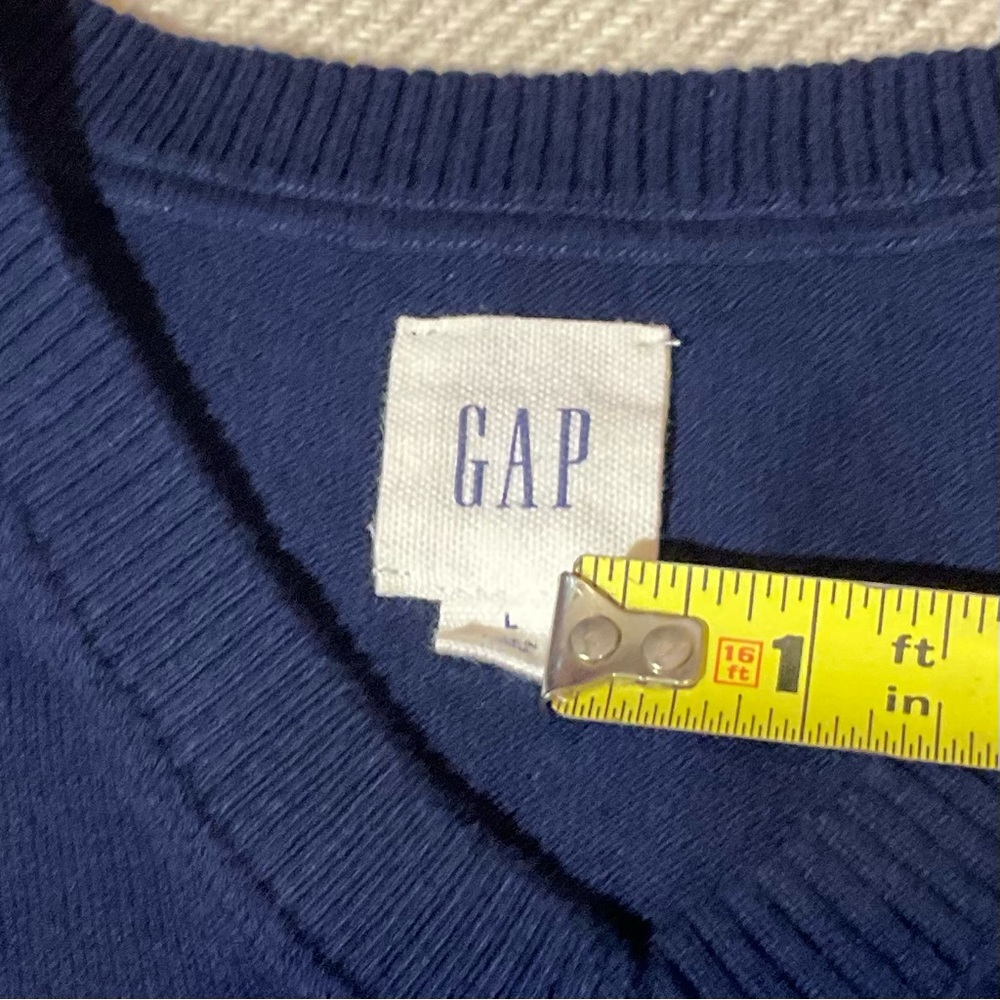 Gap Navy V neck 100% Cotton Sweater size Large - Picture 4 of 10